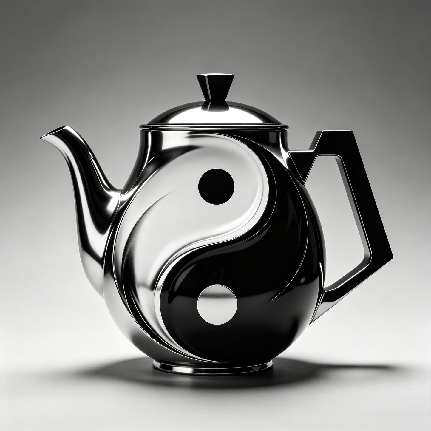 Tai Chi Classic Black Porcelain Pot