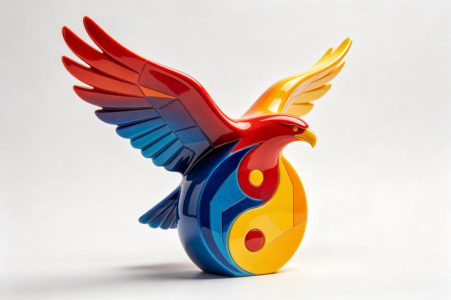 Tai Chi Eagle Metal and Ceramic Art Collection