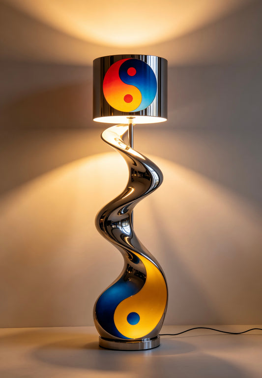 Tai Chi Rotating Cylinder Floor Lamp