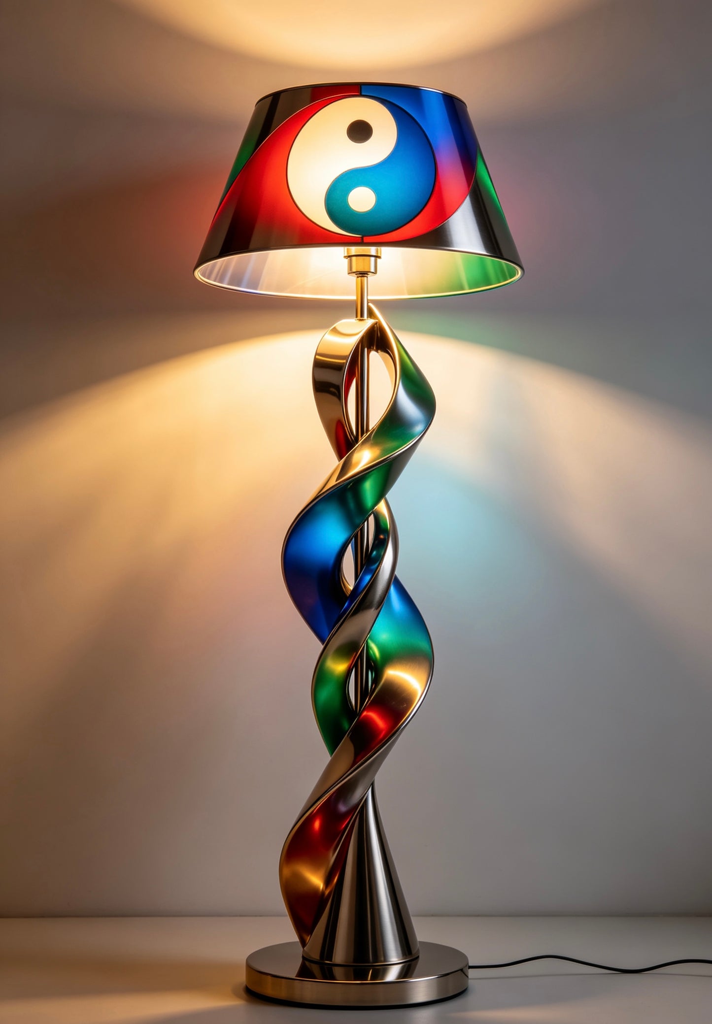 Tai Chi Rotating Cylinder Floor Lamp