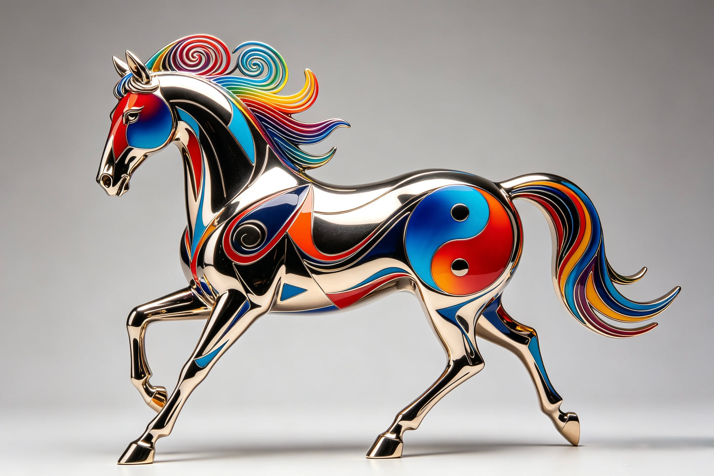 Tai Chi Galloping Horse Metal Art Collection
