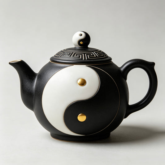Tai Chi Black Porcelain Teapot