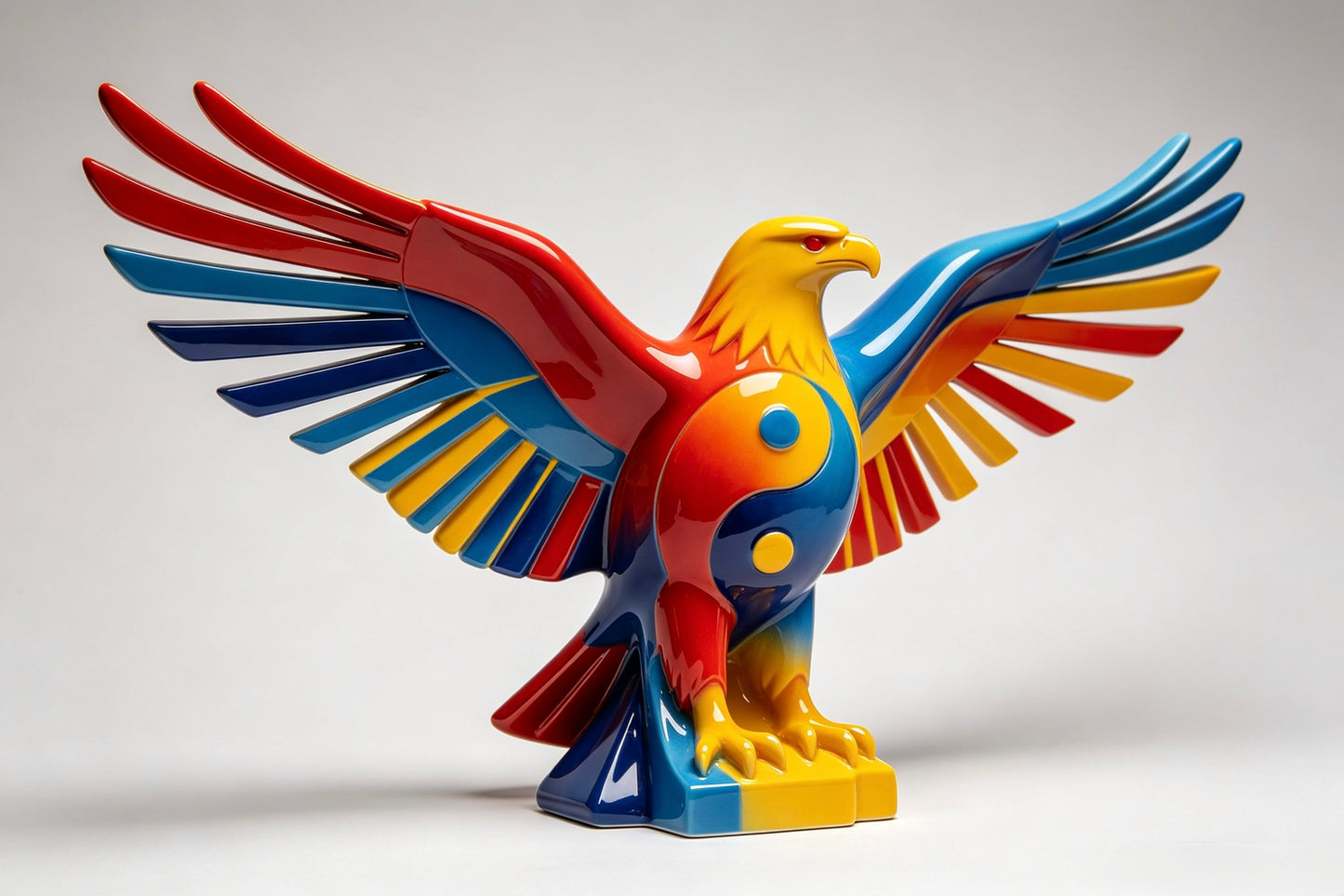 Tai Chi Eagle Metal and Ceramic Art Collection