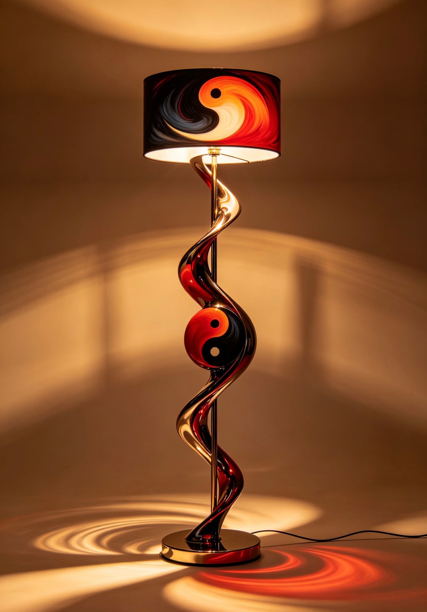 Tai Chi Rotating Cylinder Floor Lamp