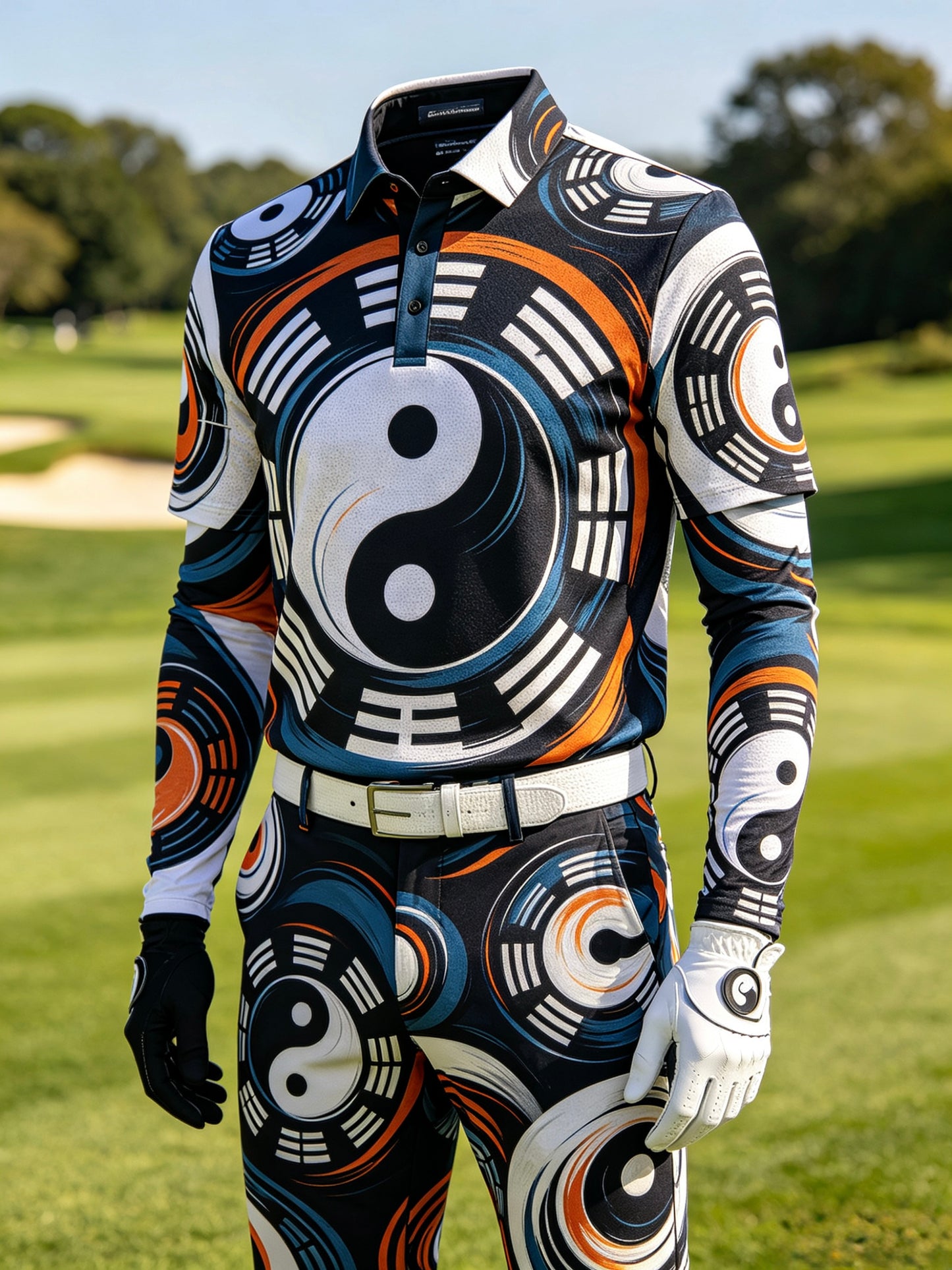 Tai Chi Silk Hand-Embroidered Golf Ensemble