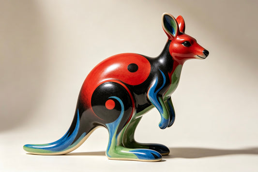 Tai Chi Kangaroo Ceramic Art Set