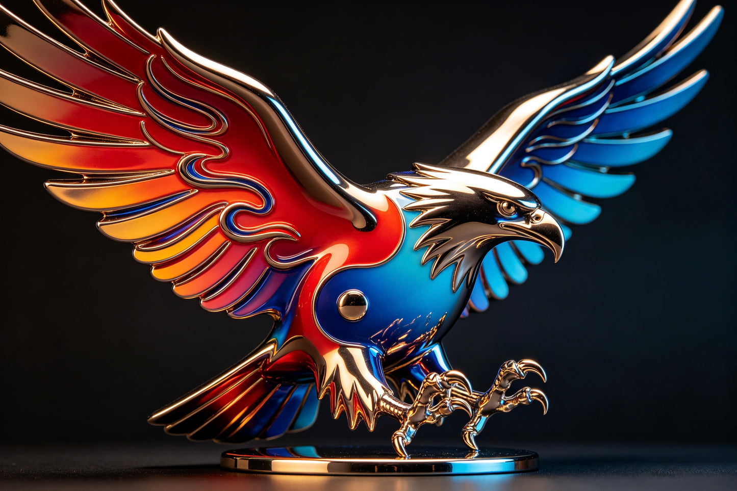 Tai Chi Eagle Metal and Ceramic Art Collection
