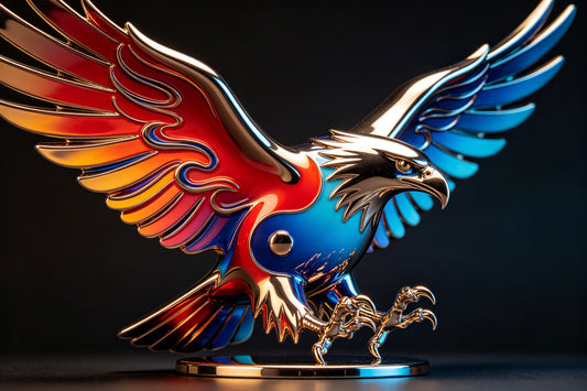 Tai Chi Eagle Metal and Ceramic Art Collection