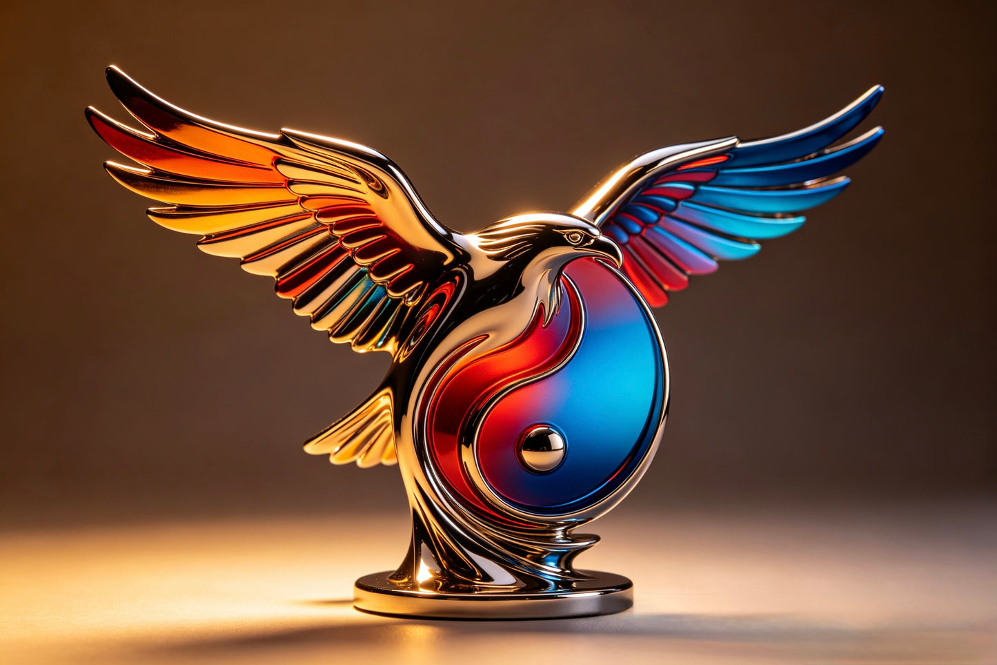 Tai Chi Eagle Metal and Ceramic Art Collection