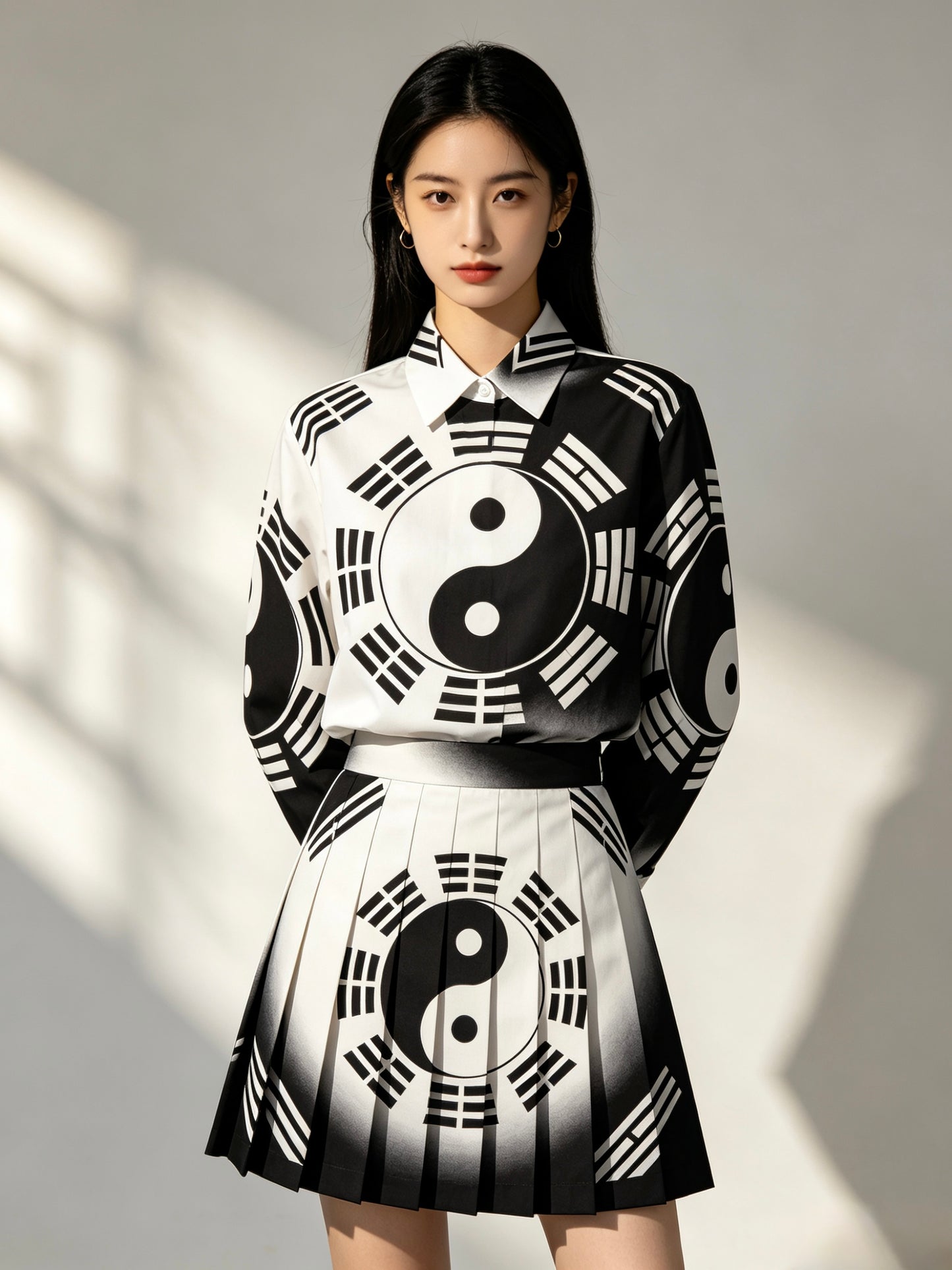Tai Chi hand-embroidered JK skirt crafted